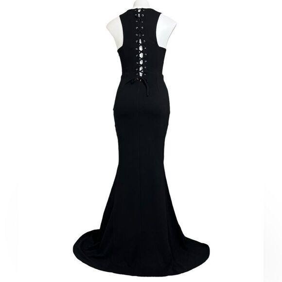 Lovers+ Friends Black Abbey Maxi Gown Size Small Sleeveless Fishtail Style - Picture 3 of 15